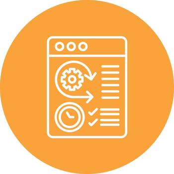 icono de fondo de círculo de línea de desarrollo de software ágil vector