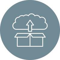 Cloud Deployment Line Circle Background Icon vector