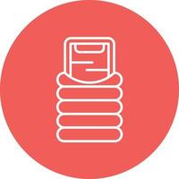 Sleeping Bag Line Circle Background Icon vector