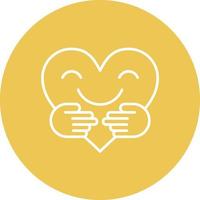 Hug Line Circle Background Icon vector