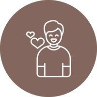 Happy Man Line Circle Background Icon vector