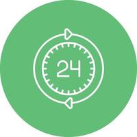 24 Hours Service Line Circle Background Icon vector