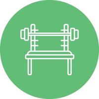 Adjustable Bench Line Circle Background Icon vector