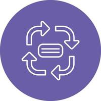 Clockwise Flow Chart Line Circle Background Icon vector