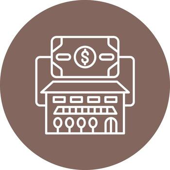 icono de fondo de círculo de línea de activos fijos vector