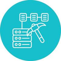 Data Mining Line Circle Background Icon vector