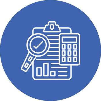 Auditing Line Circle Background Icon vector