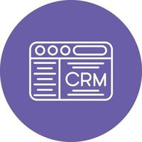 Crm Line Circle Background Icon vector