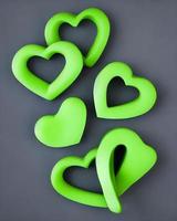 Green Color Love Heart Shape photo