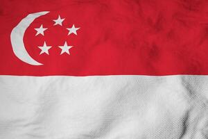 Waving Flag of Singapore in 3D rendering photo