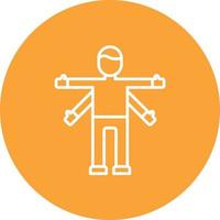 Virtuvian Man Line Circle Background Icon vector