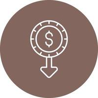 Minimum Wage Line Circle Background Icon vector