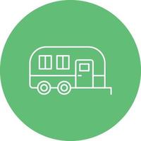 Caravan Line Circle Background Icon vector