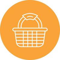 Basket Line Circle Background Icon vector