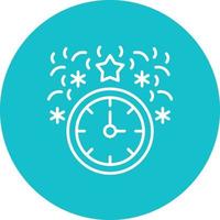 New Year Clock Line Circle Background Icon vector