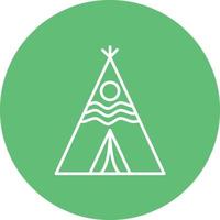 Wigwam Line Circle Background Icon vector