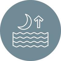 High Tide Line Circle Background Icon vector