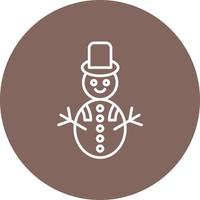 Snowman Line Circle Background Icon vector