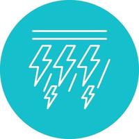 Lightning Line Circle Background Icon vector