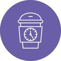 Coffee Time Line Circle Background Icon vector