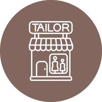Tailor Shop Line Circle Background Icon vector