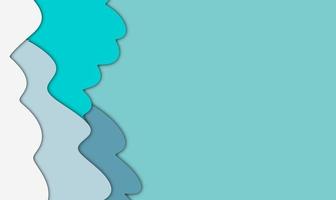 Abstract Blue Paper Cut Background With Simple Shapes. Modern Illustration For Concept Design. Realistic 3D Layered Object photo