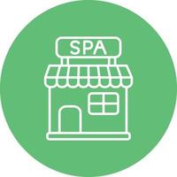 Spa Center Line Circle Background Icon vector