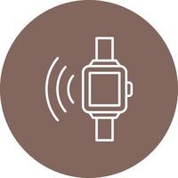 Smart Watch Line Circle Background Icon vector