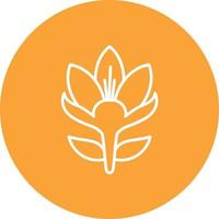 Crocus Line Circle Background Icon vector