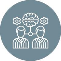 Brainstorming Line Circle Background Icon vector