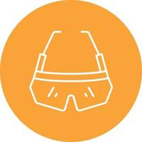 Safety Glasses Line Circle Background Icon vector