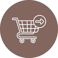 Continue Shopping Line Circle Background Icon vector