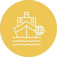 Domestic Shipping Line Circle Background Icon vector