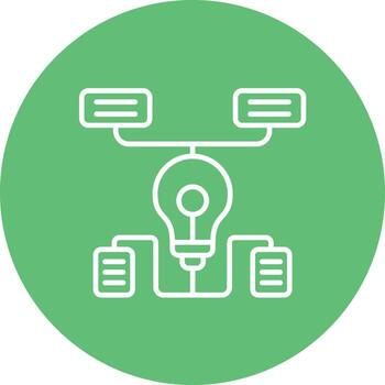 icono de fondo de círculo de línea de algoritmo vector