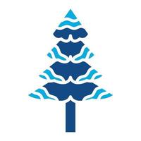 Snow Covered Tree Glyph Two Color Icon vector