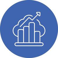 Financial Data Line Circle Background Icon vector