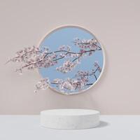 Pink Cherry Blossom Flower Background photo