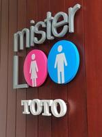 Jakarta, Indonesia in July 2022. Mister Loo Toto is an innovative paid public toilet program with a cashless payment method. photo