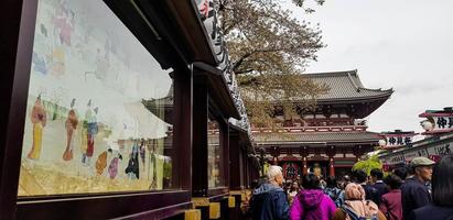 Tokyo, Japan in July 2019. Visitors on vacation to senso ji temple. photo