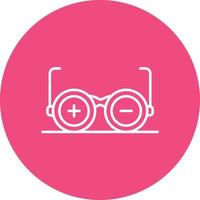 icono de fondo de círculo de línea de gafas médicas vector