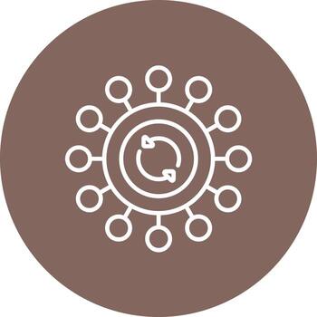 icono de fondo de círculo de línea de valores ágiles vector