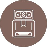 Pay Upon Delivery Line Circle Background Icon vector