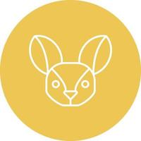 Fennec Fox Line Circle Background Icon vector