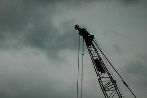 Boom crawler crane with a truss type structure photo