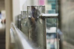 Steel trellis from a separator fence at a transjakarta busway stop. photo