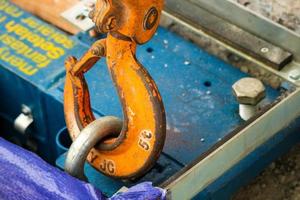 Rusty industrial chain hoist photo