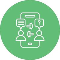 Phone Interview Line Circle Background Icon vector