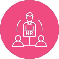Hiring Manager Line Circle Background Icon vector