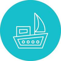Boat Line Circle Background Icon vector