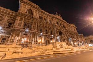 rome, italy, architecture, city center at night with backlight. photo